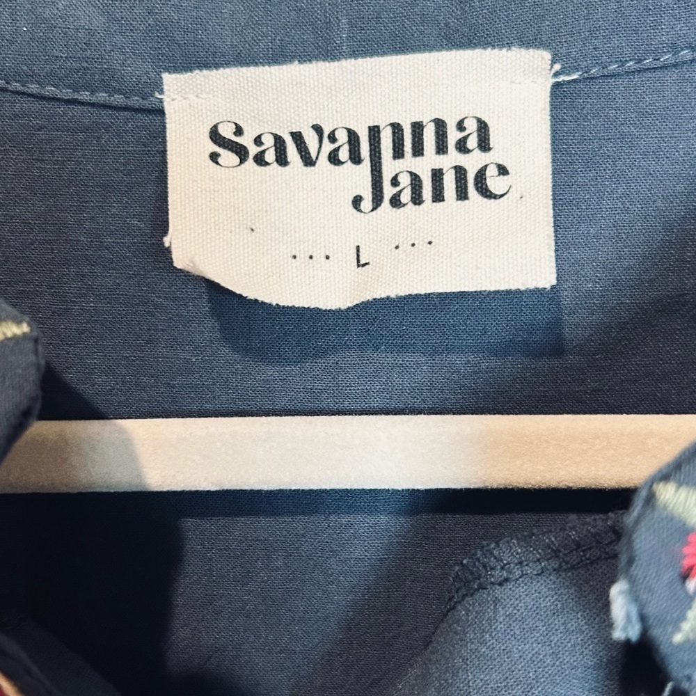 Savanna Jane Blue Floral Embroidered Blouse - Picture 3 of 9